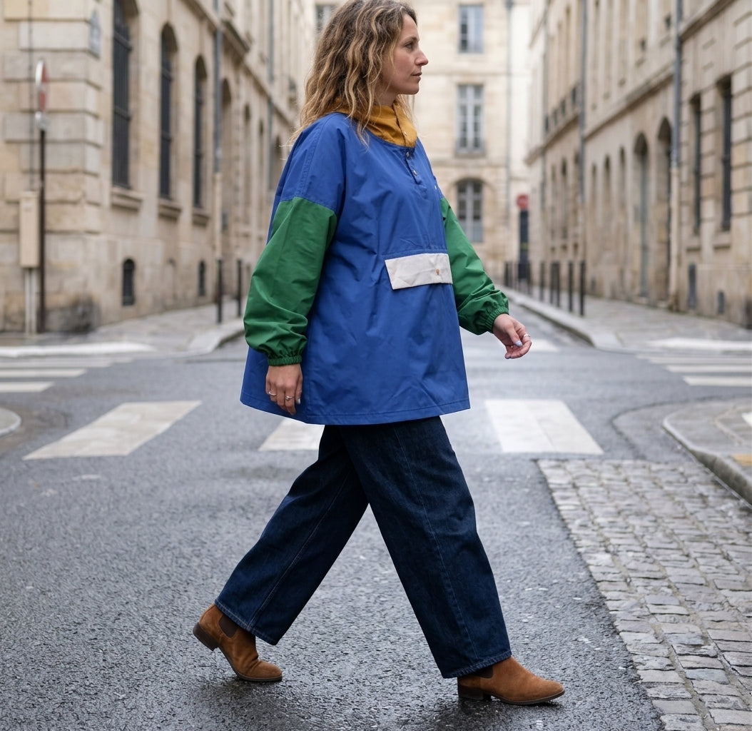 Poncho court Ash Blue