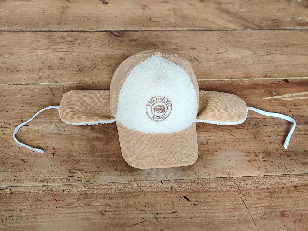 Casquette velours Cocooning sherpa avec cache-oreilles