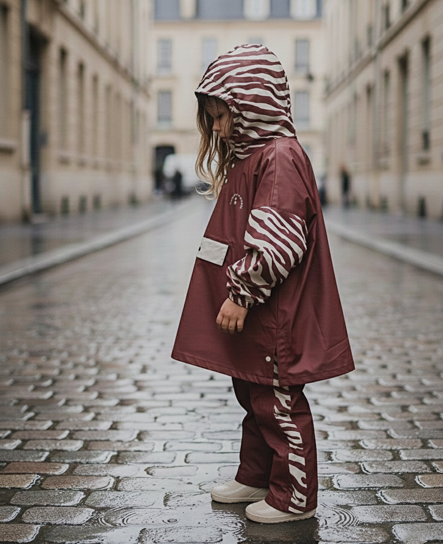 Poncho long Chocolate Zebra Kids