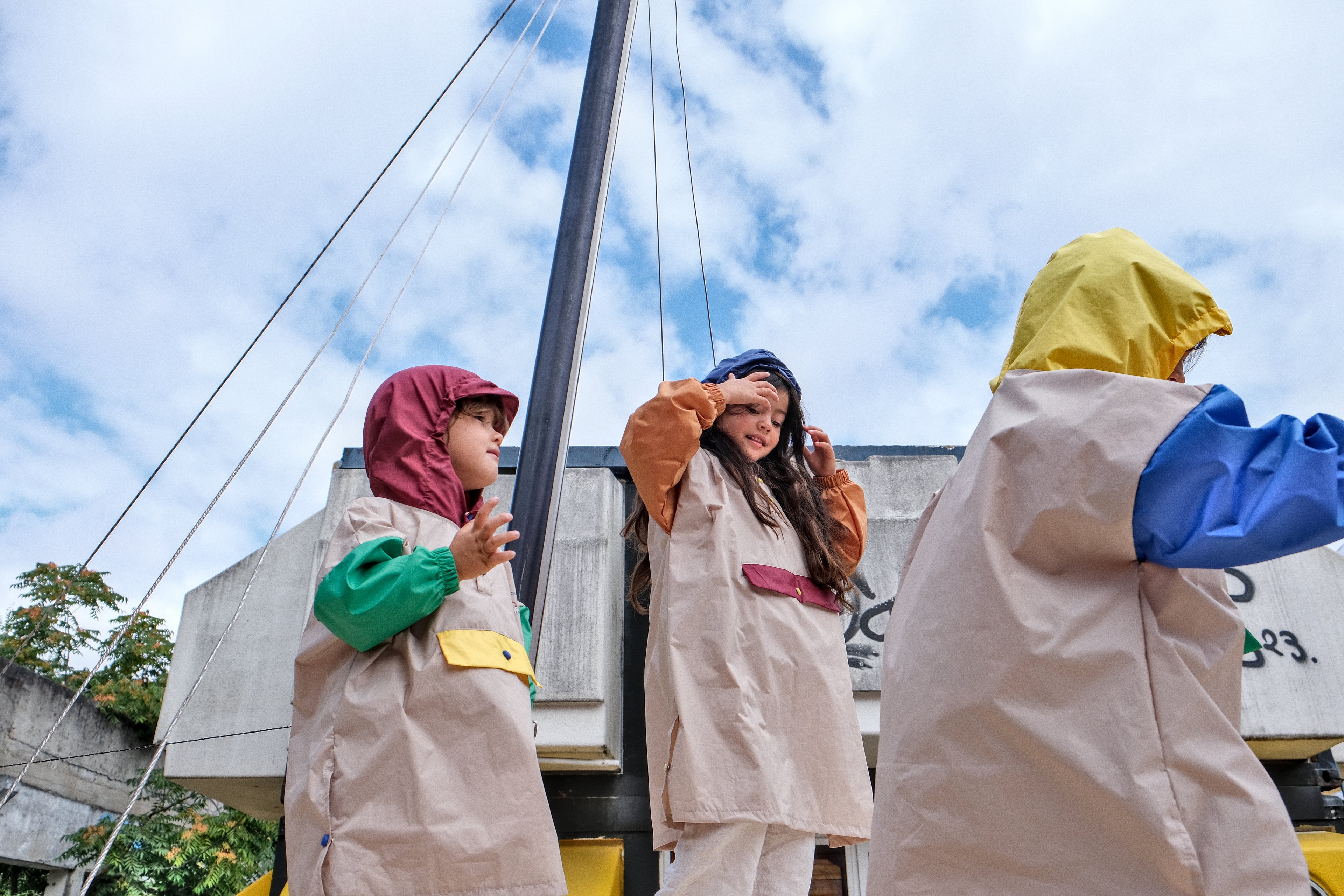 Poncho long Capuche Bordeaux Kids