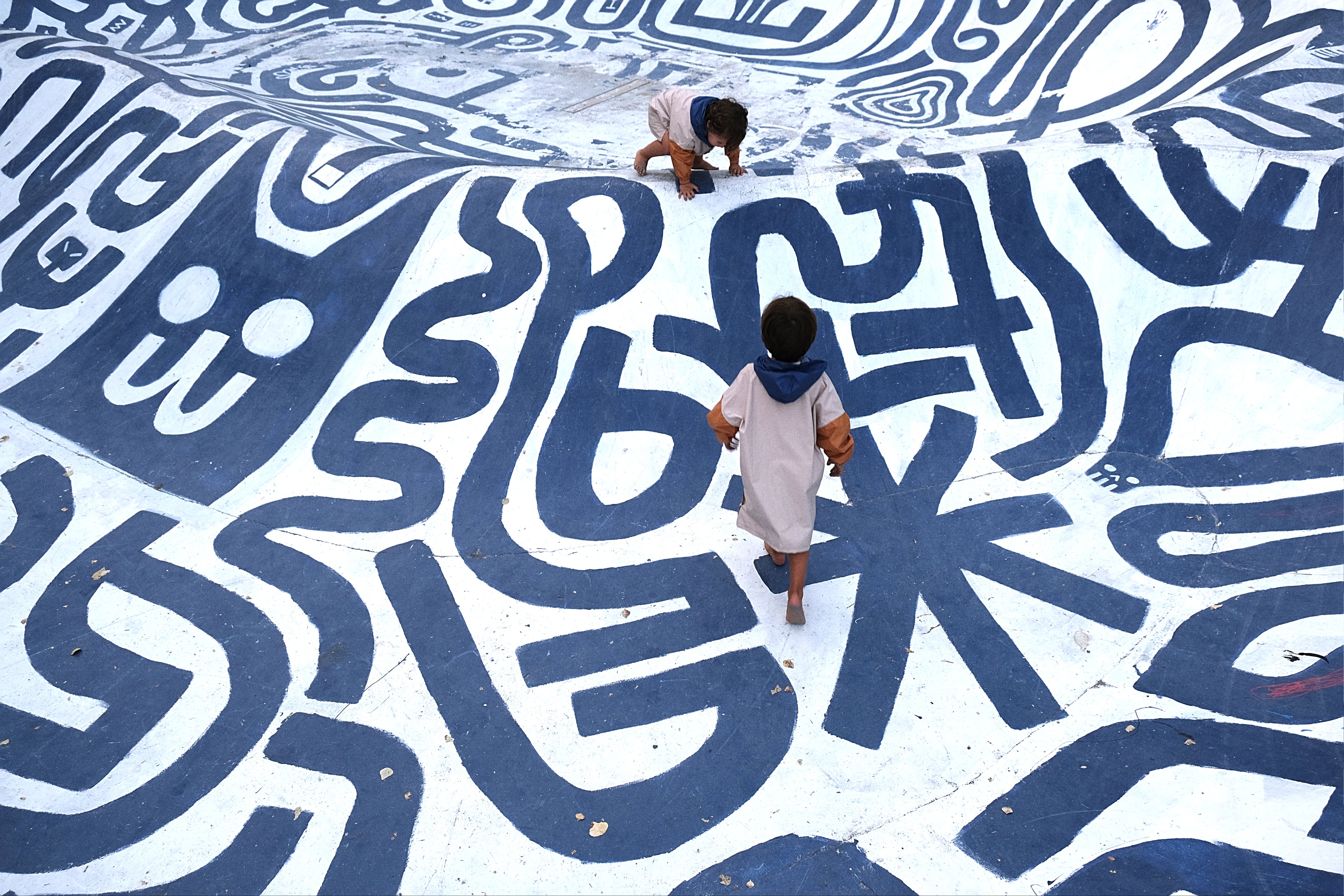 Poncho Capuche Bleue Kids