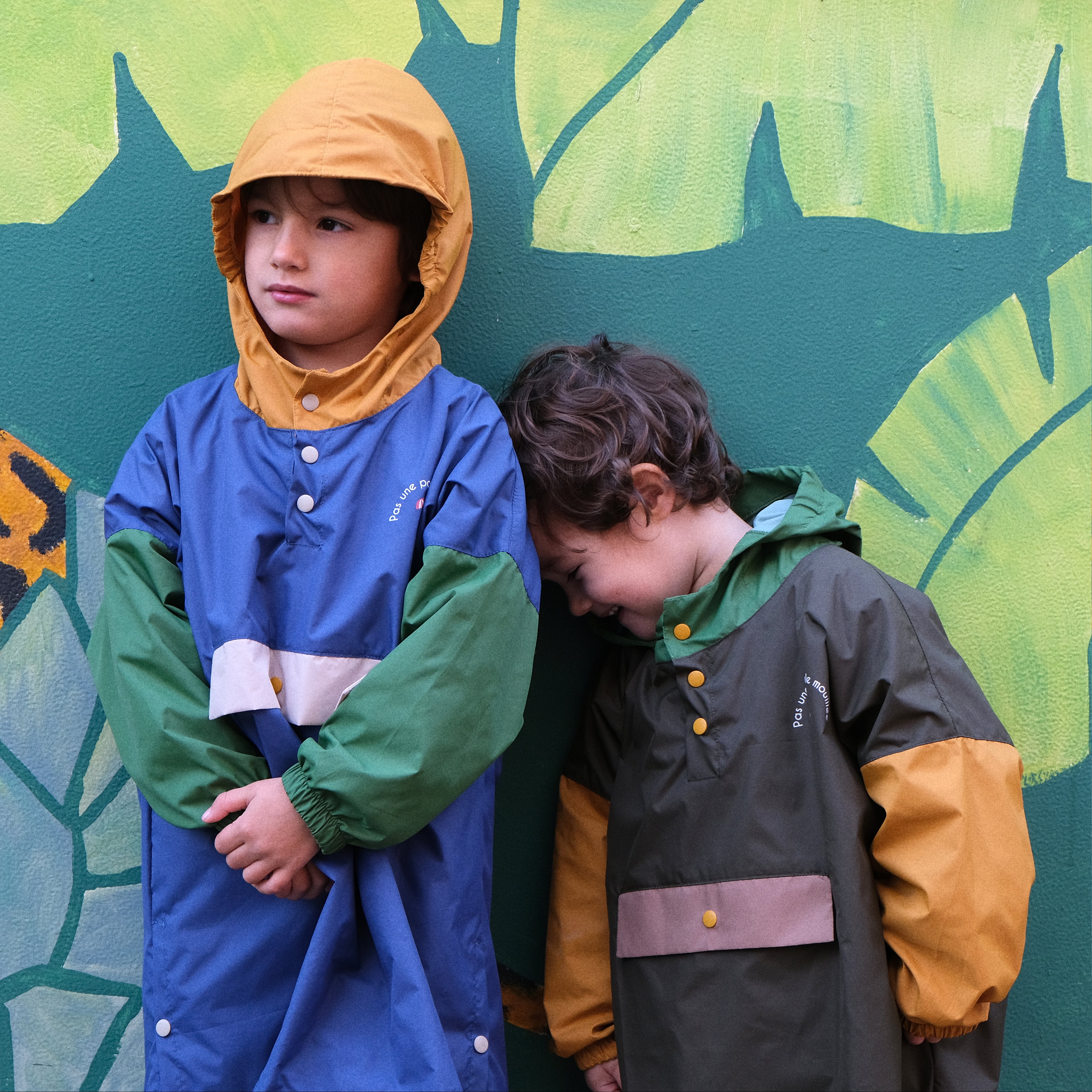 Poncho long Kaki Kids