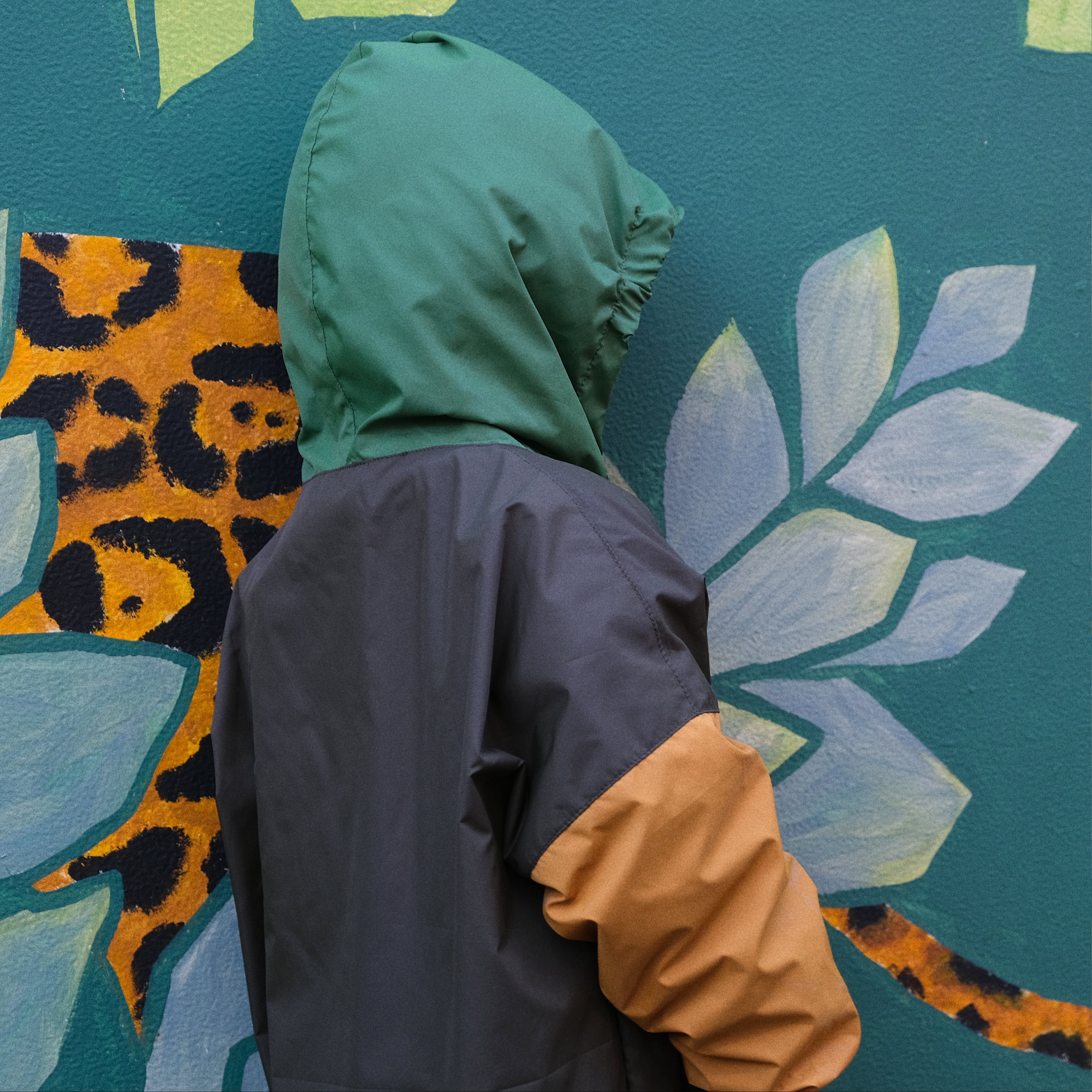 Poncho long Kaki Kids