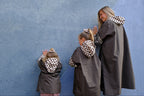 Poncho long Damiers kaki Kids