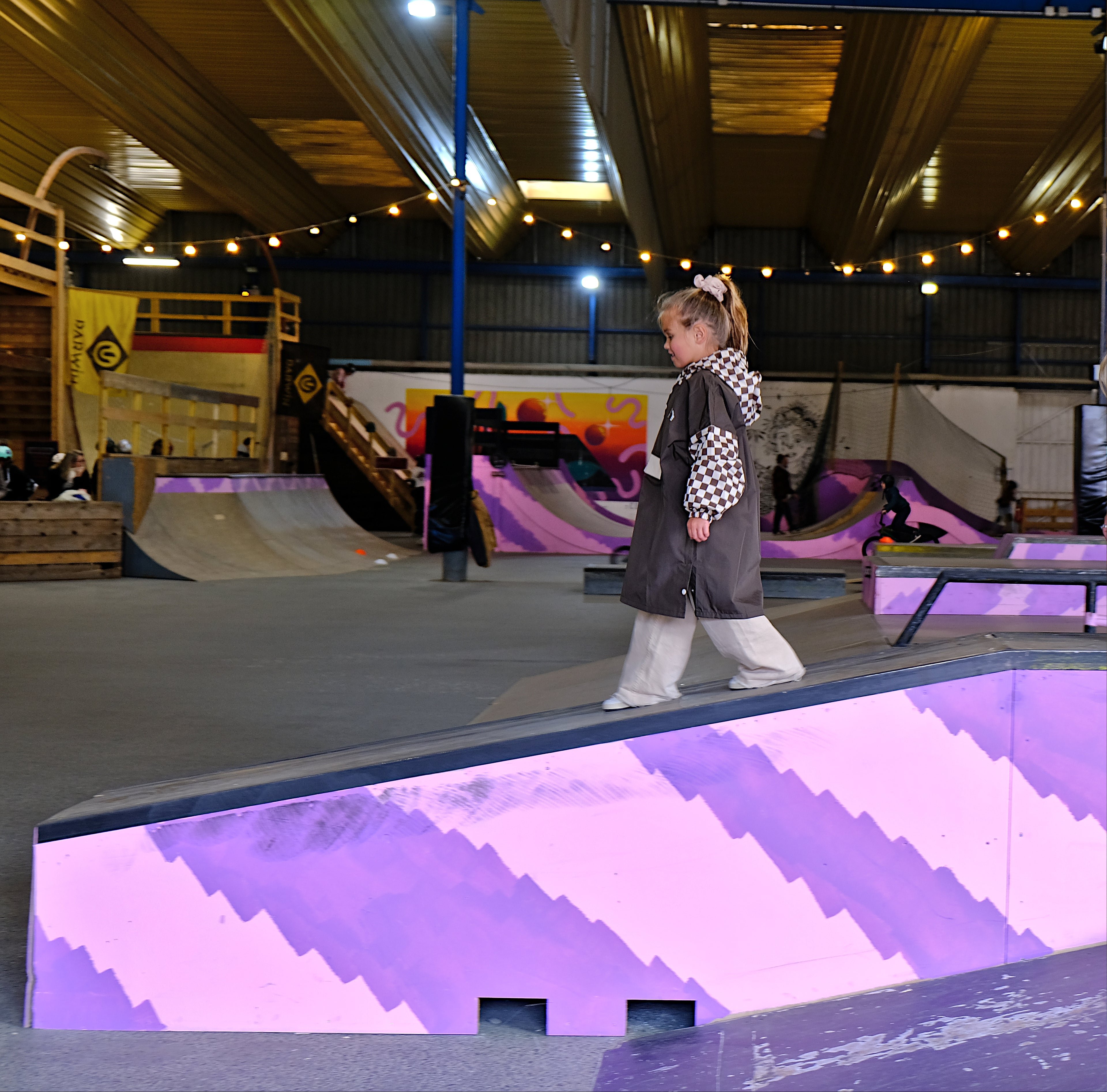 Poncho long Damiers kaki Kids