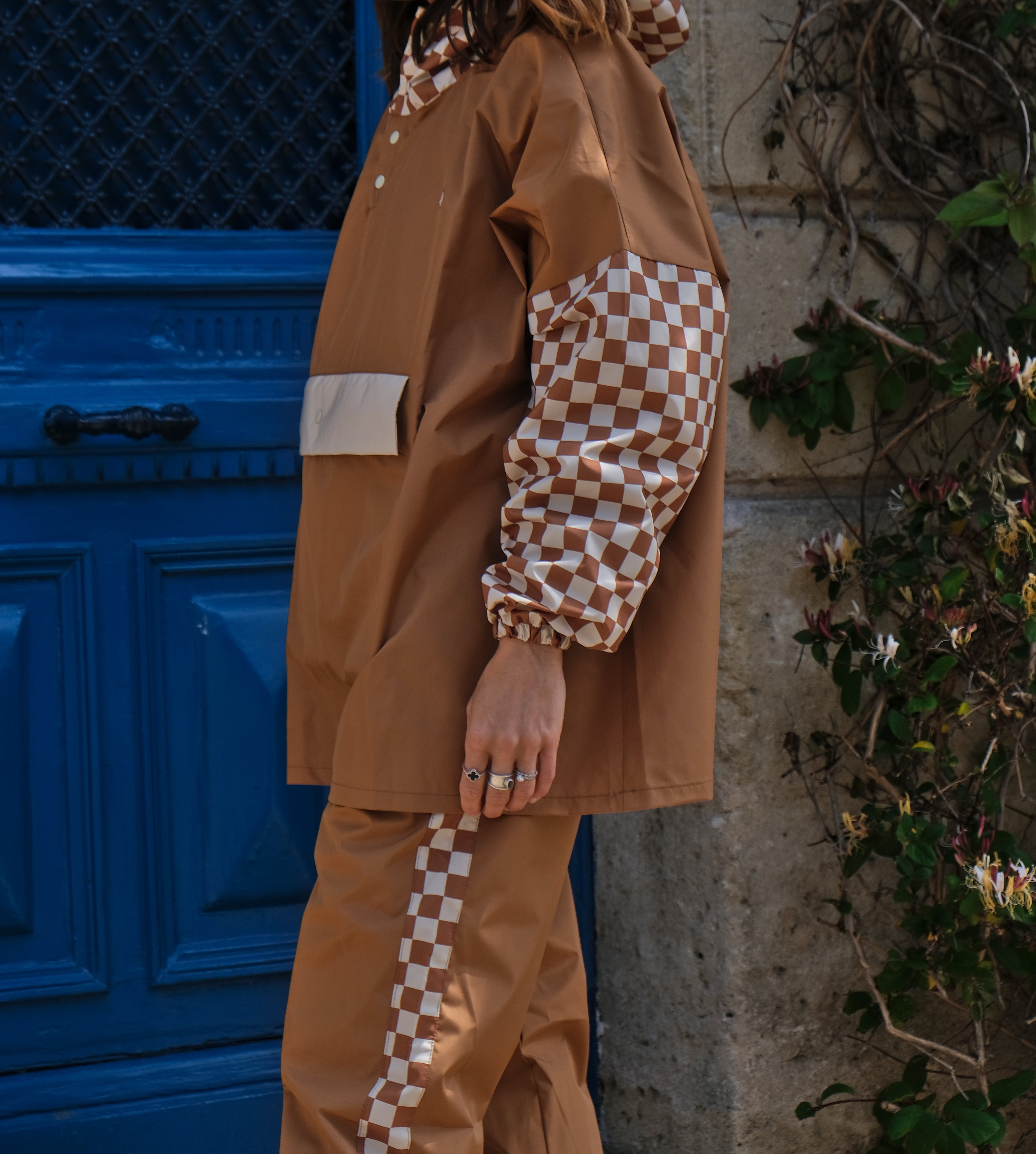 Pantalon de pluie Damiers Marron