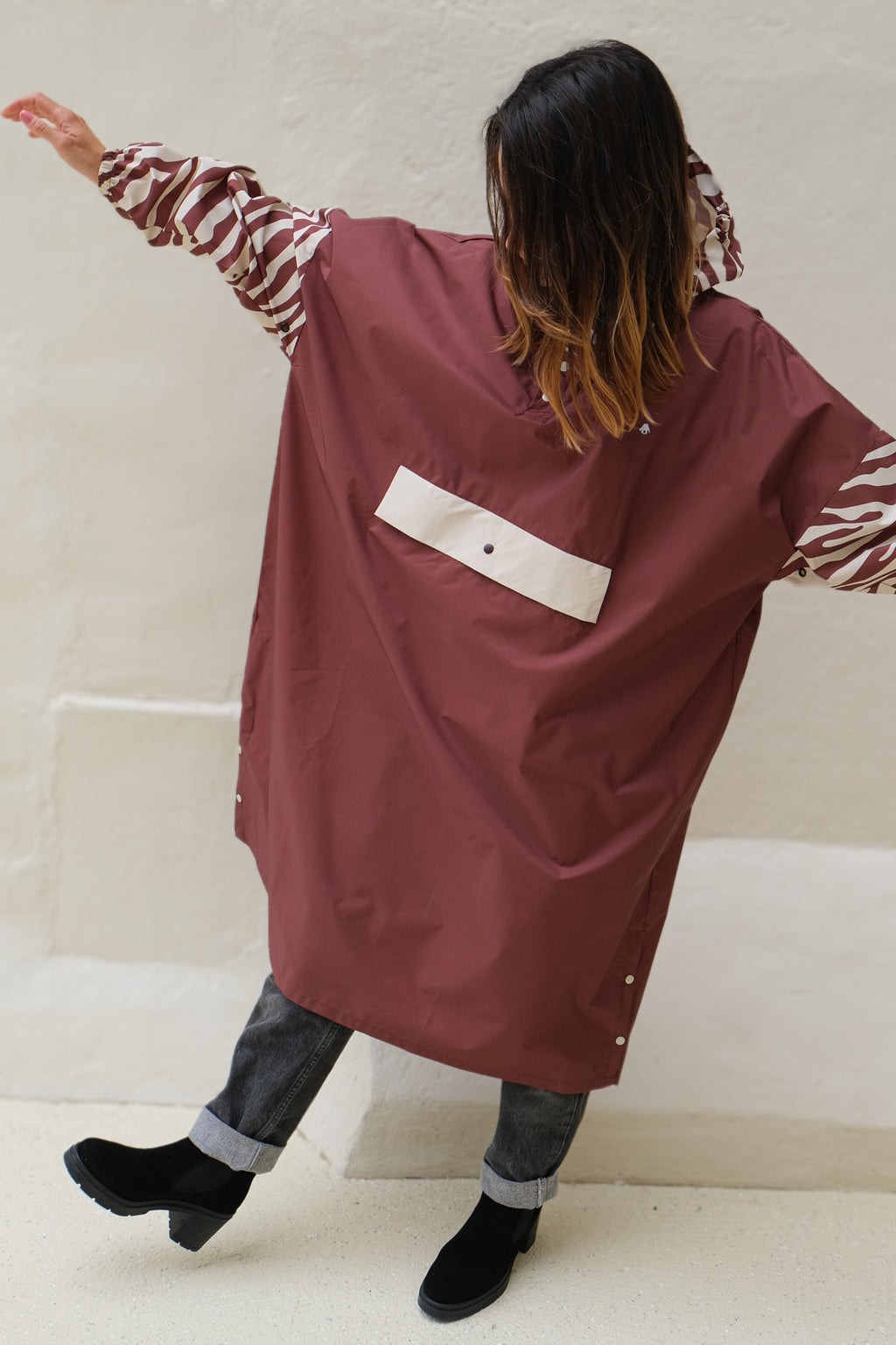 Poncho long Chocolate Zebra