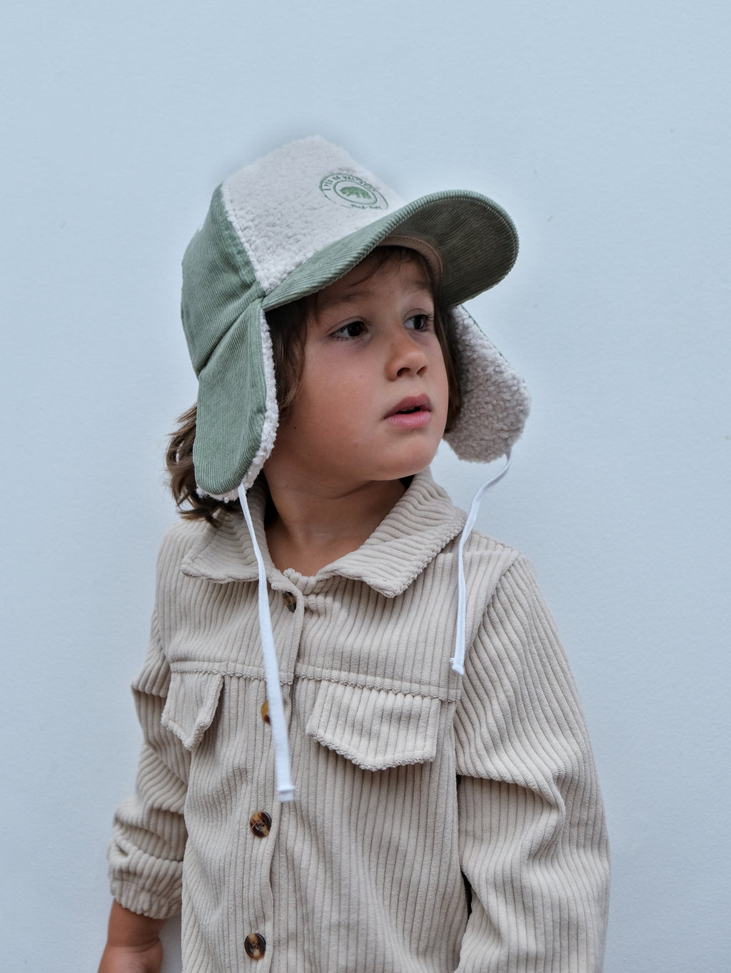 Casquette velours Green Cocooning avec cache-oreilles