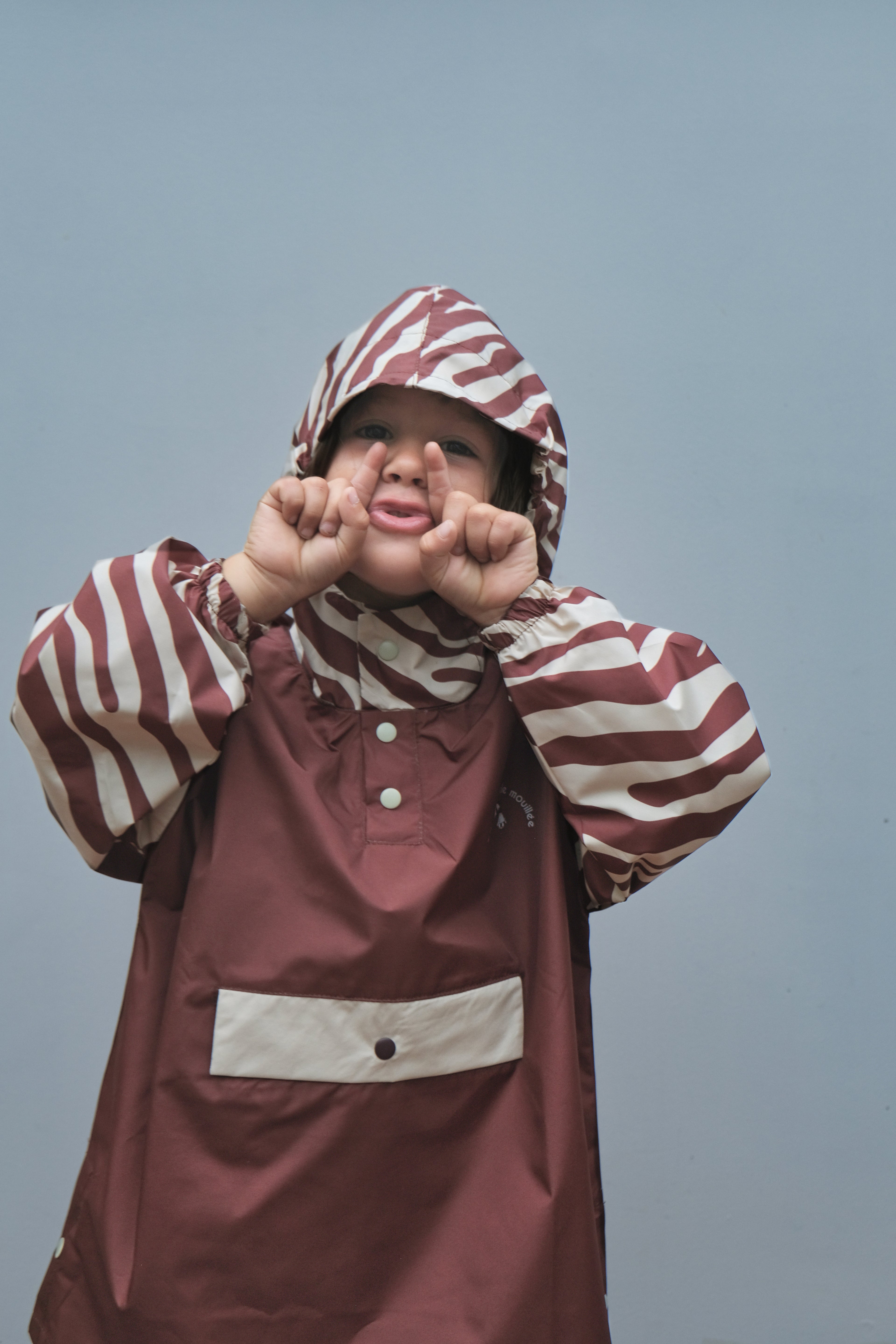 Poncho long Chocolate Zebra Kids