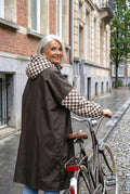 Poncho long Damiers kaki