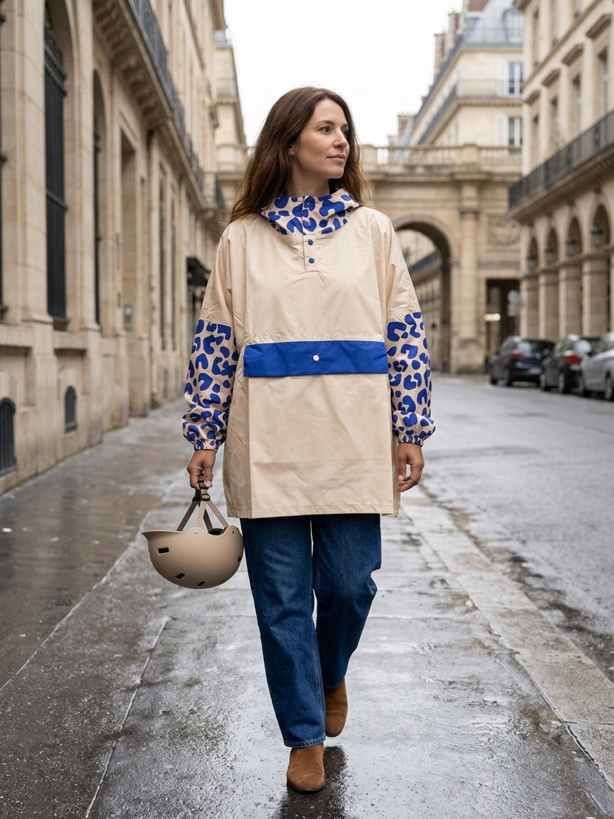 Poncho court Blue Leo