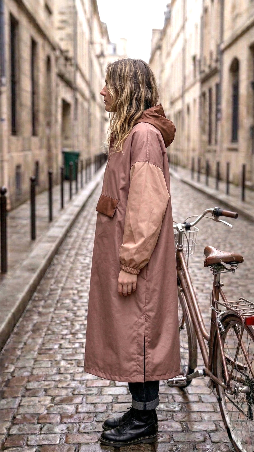 NEW - Poncho long Brown Blush