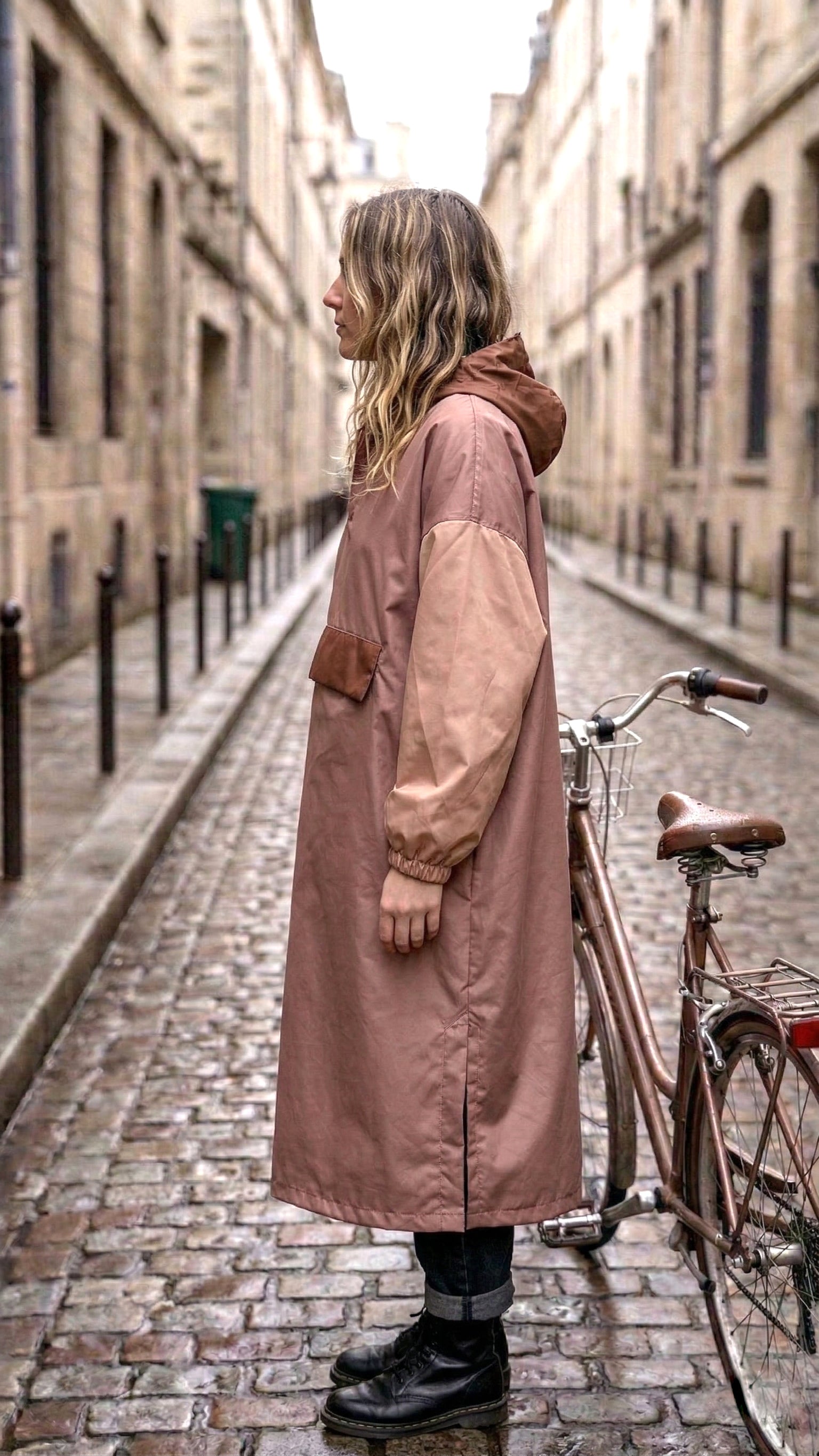 NEW - Poncho long Brown Blush