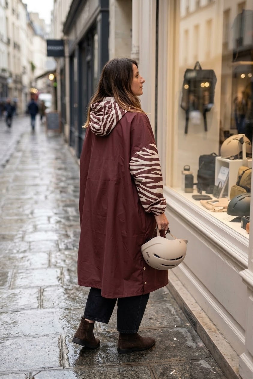 Poncho long Chocolate Zebra