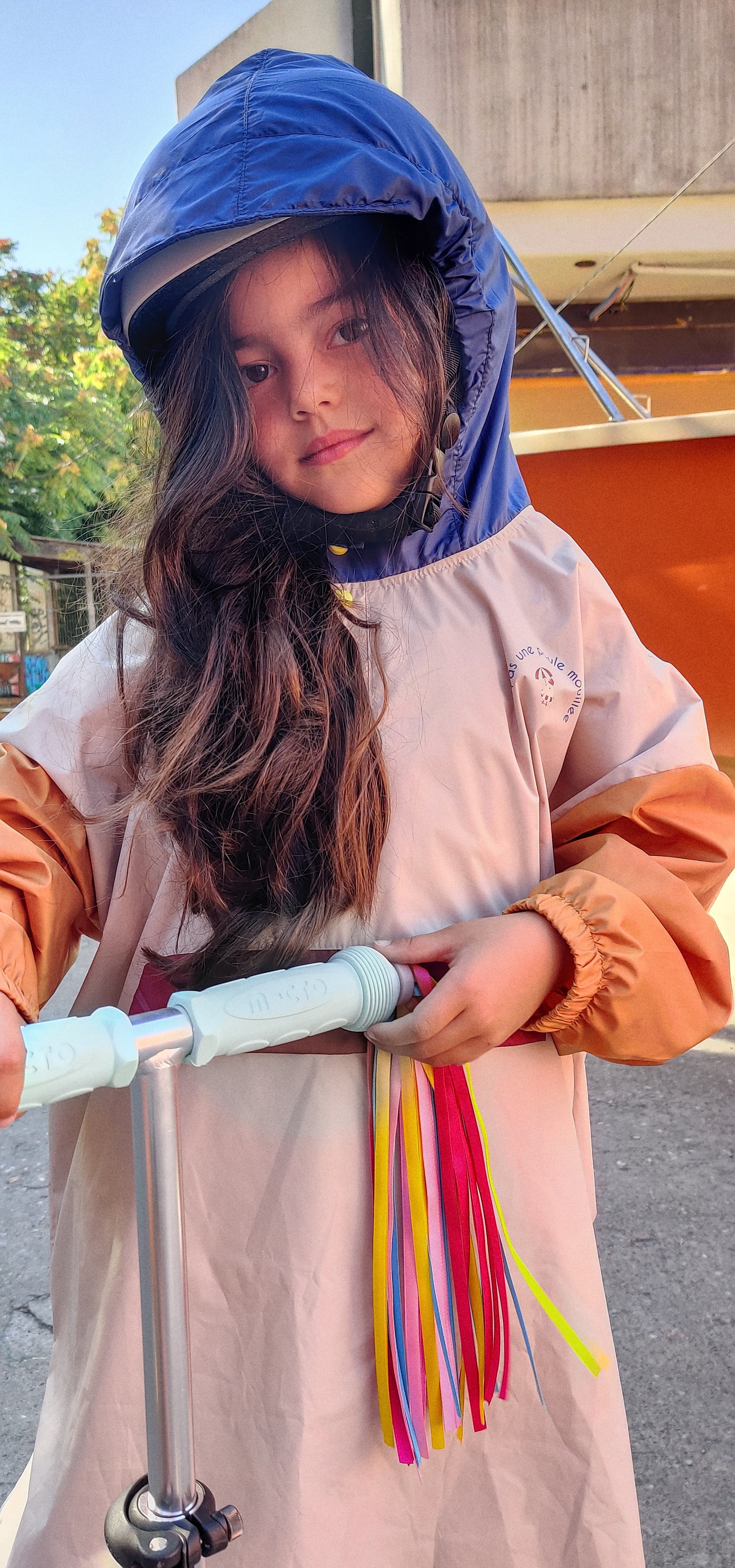 Poncho Capuche Bleue Kids