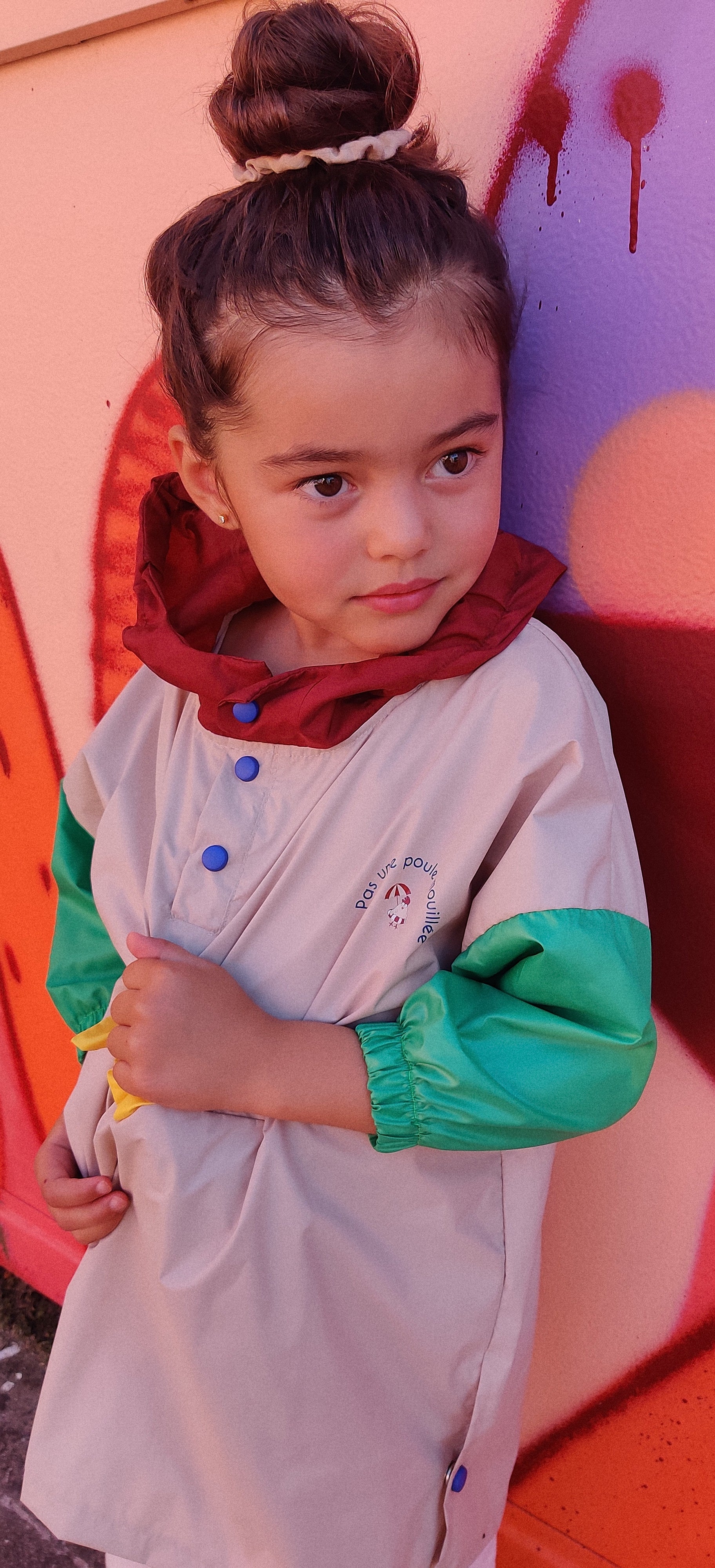 Poncho long Capuche Bordeaux Kids