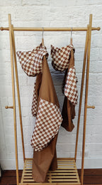 Poncho long Damier Marron Kids