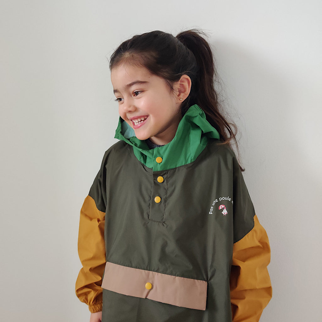 Poncho long Kaki Kids