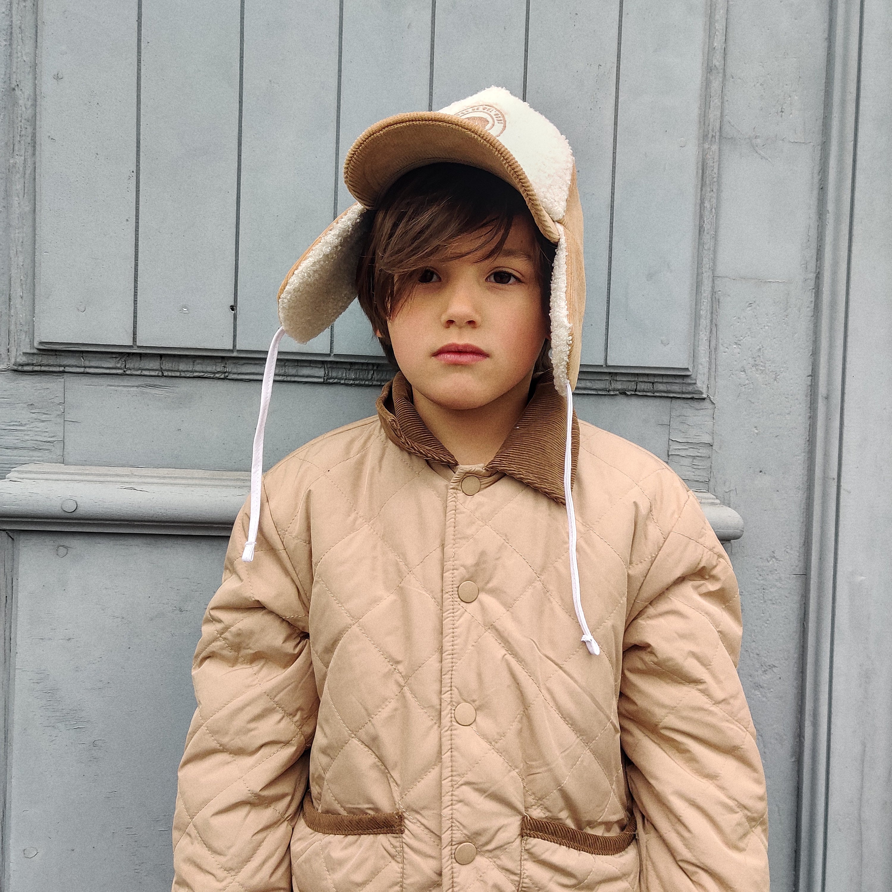 Casquette velours Cocooning sherpa avec cache-oreilles