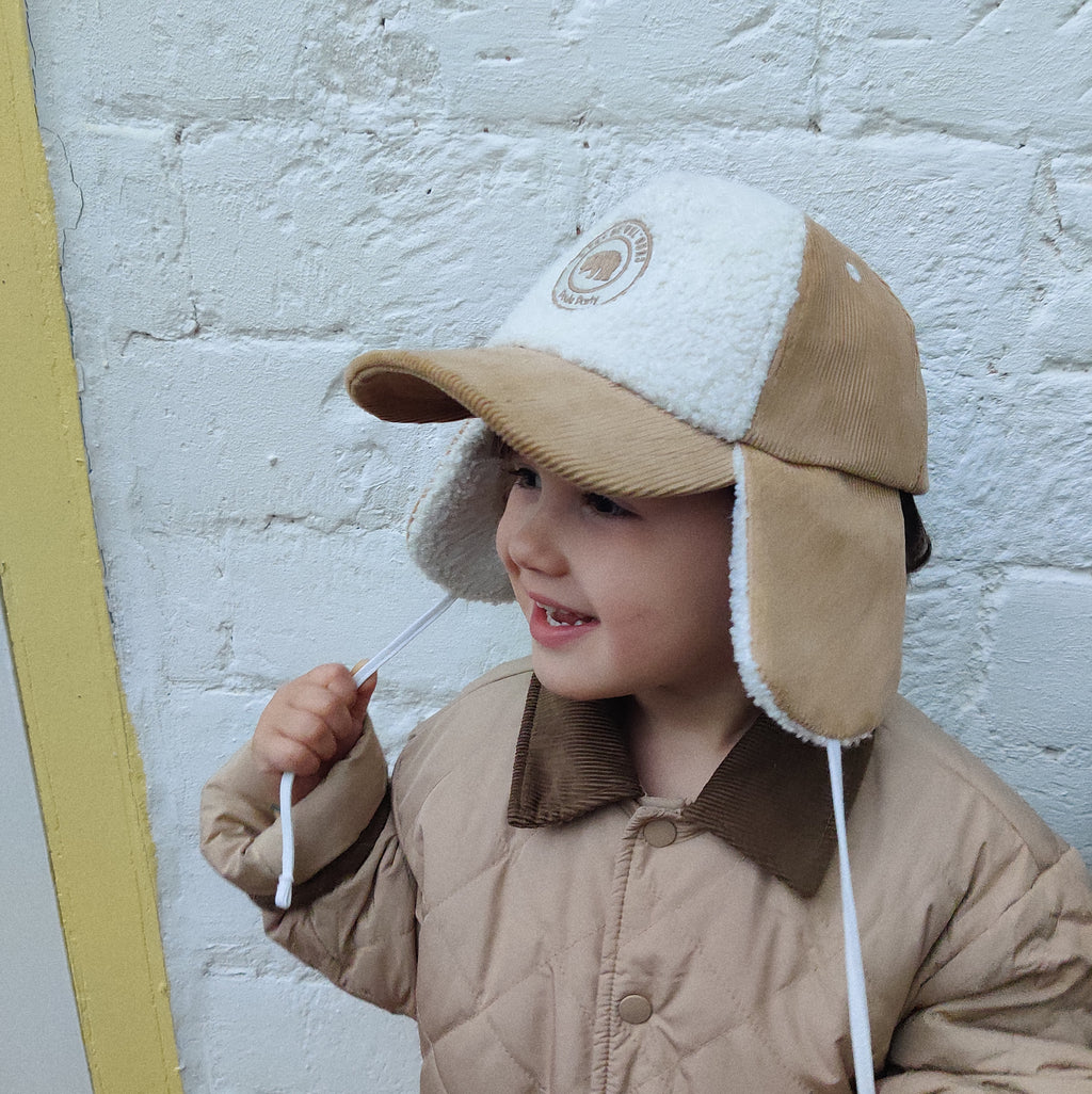 Casquette velours Cocooning sherpa avec cache-oreilles