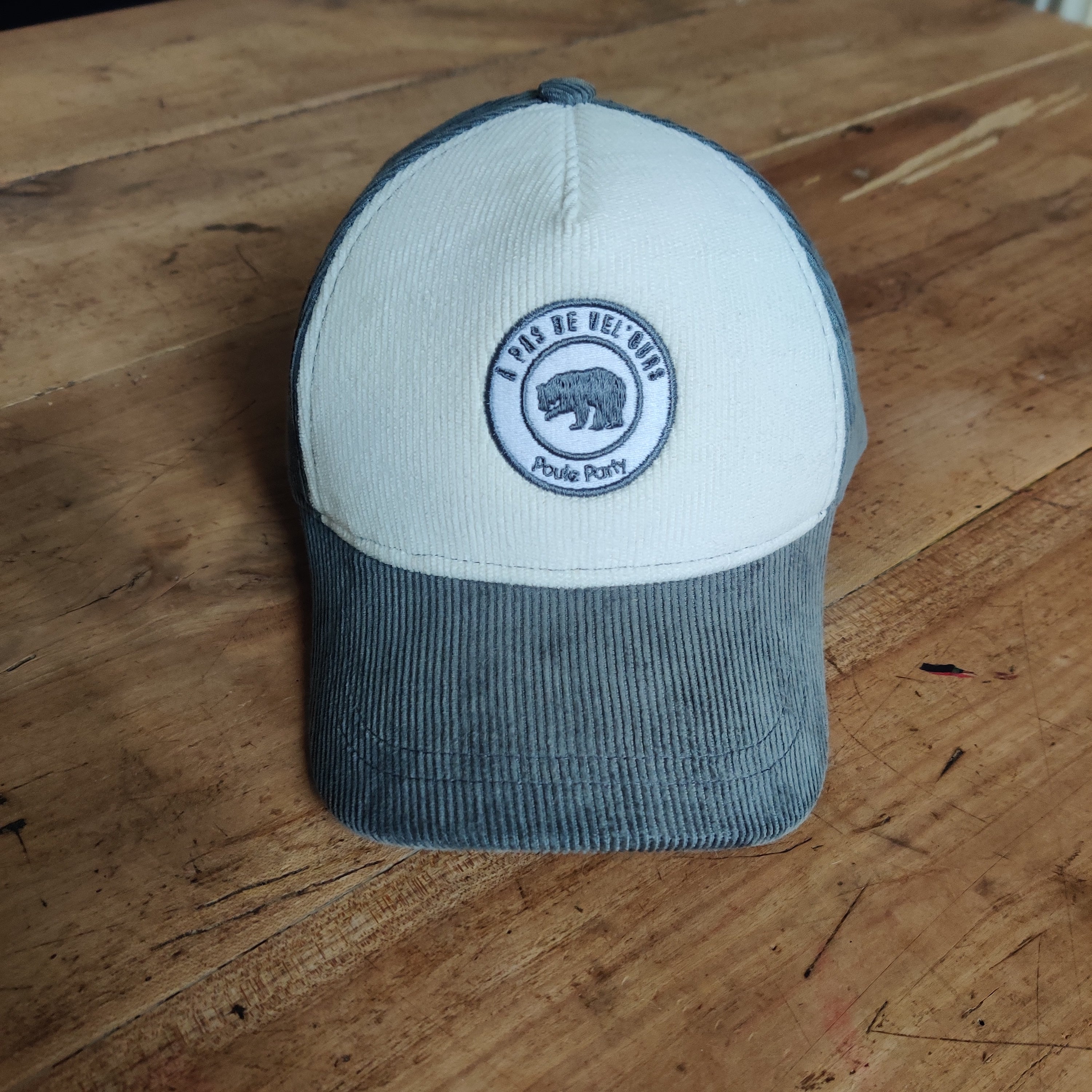 Casquette velours Pearl Grey