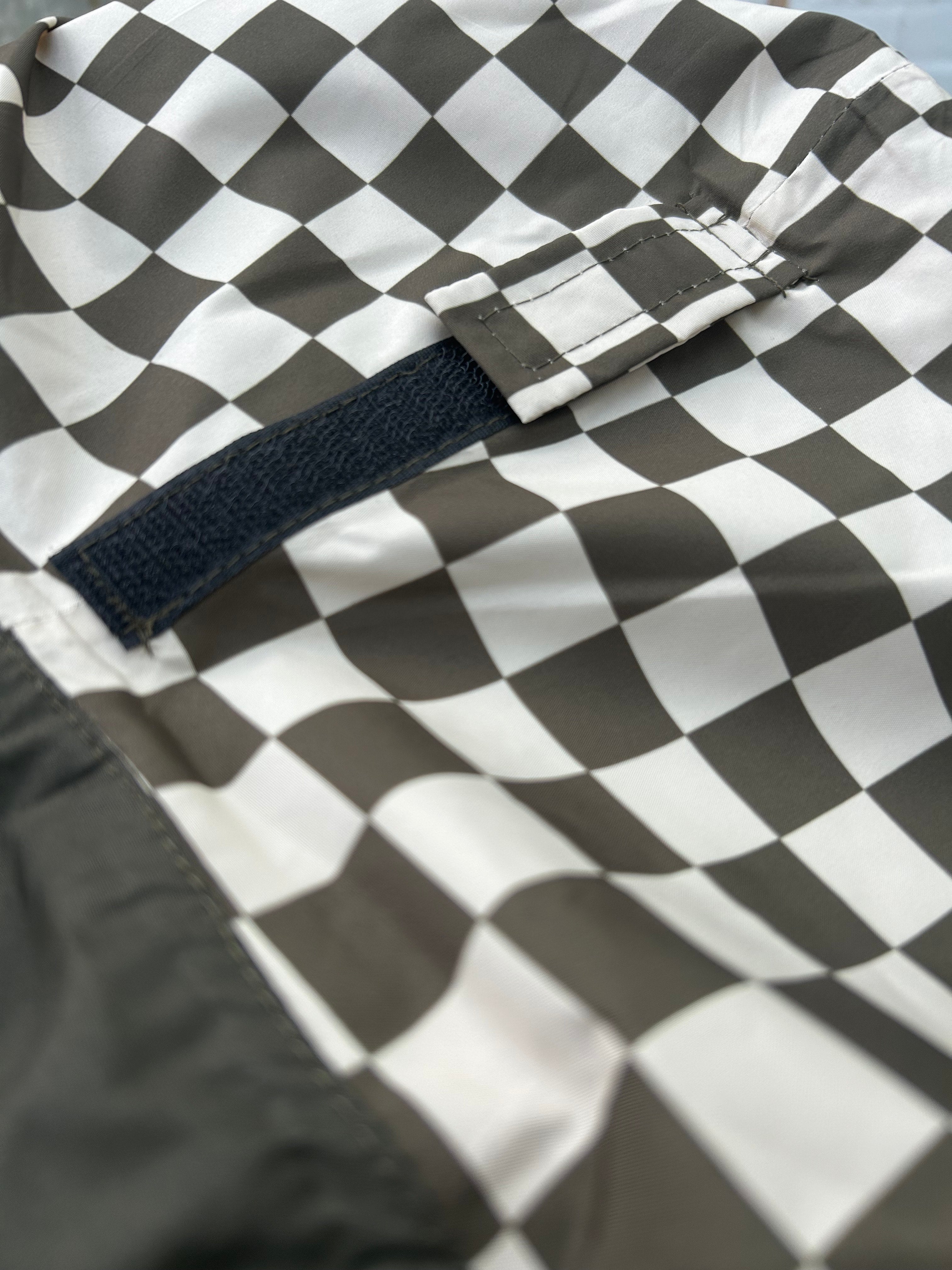 Poncho long Damiers kaki