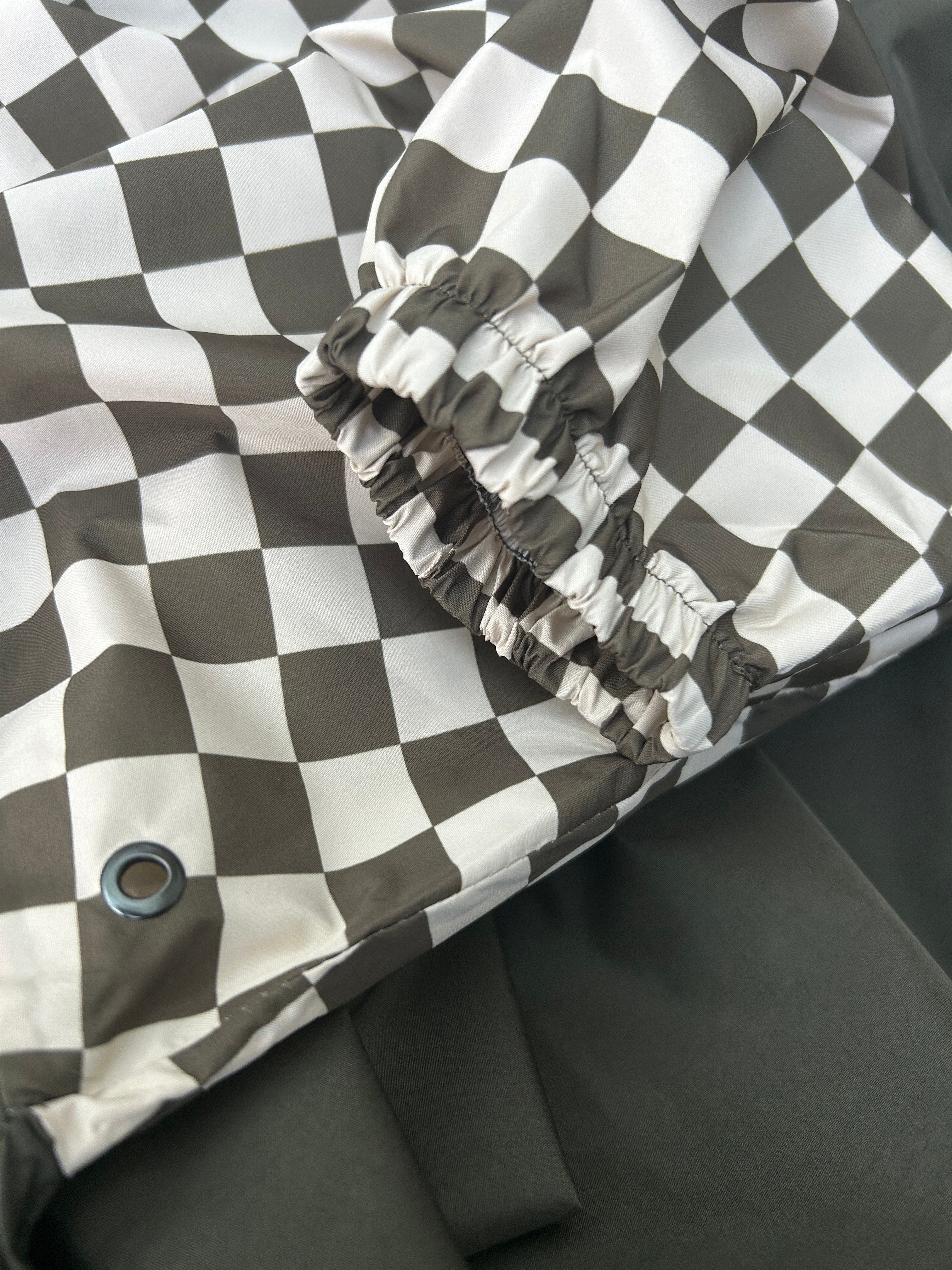 Poncho long Damiers kaki Kids