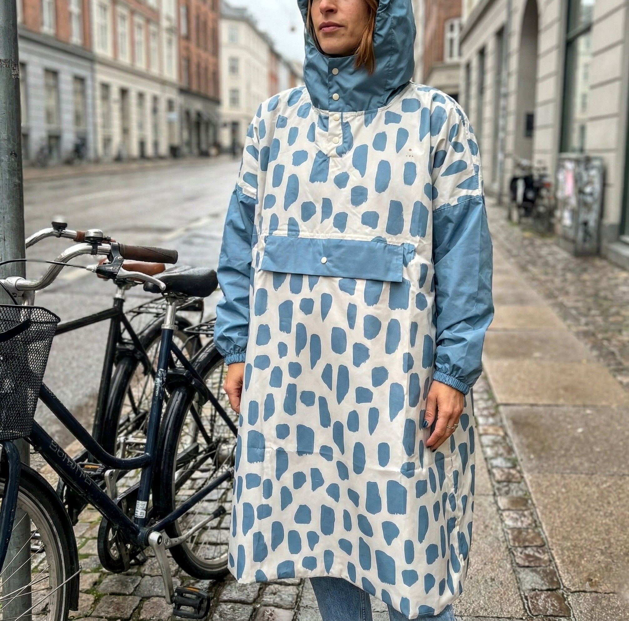 Poncho long Icy Blue