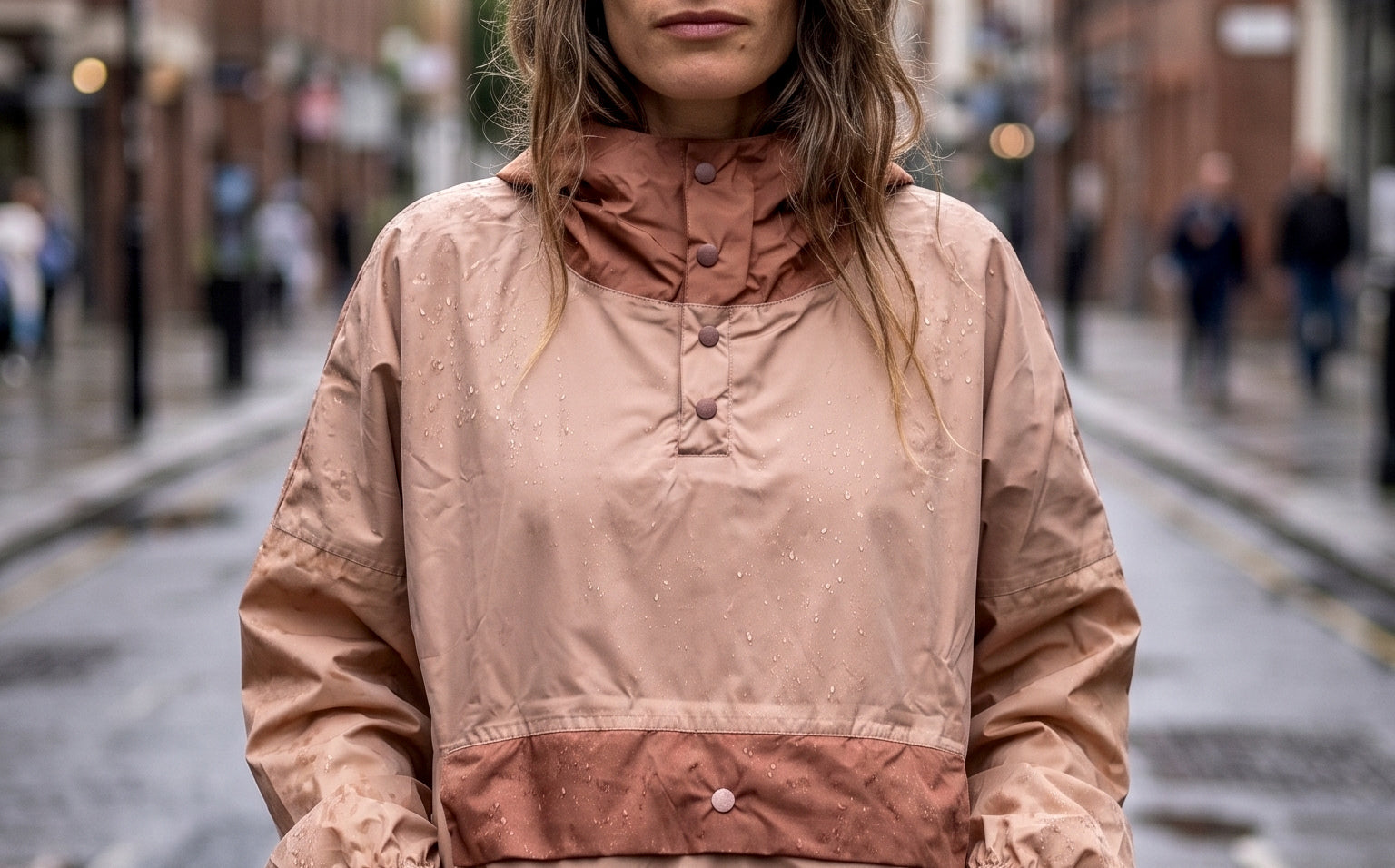 NEW - Poncho long Brown Blush