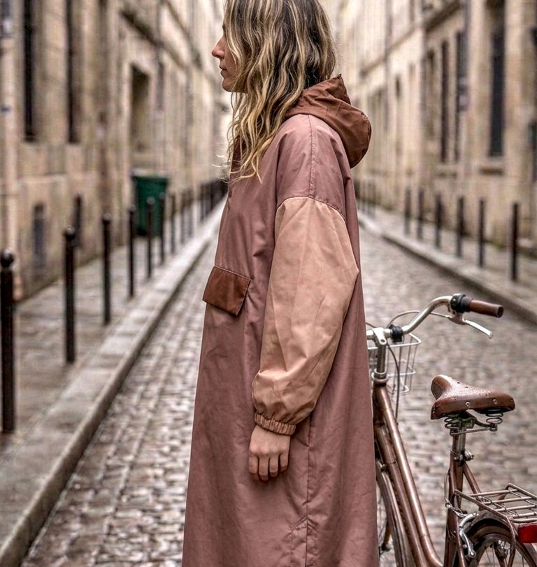 NEW - Poncho long Brown Blush