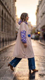 NEW - Poncho long Blue Leo