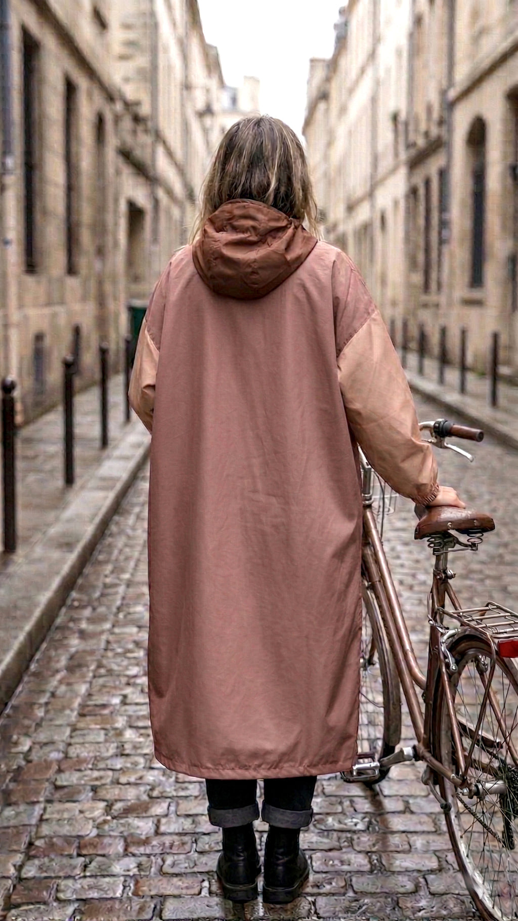 NEW - Poncho long Brown Blush