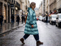 Poncho long Green Stripes