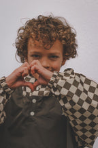 Poncho long Damiers kaki Kids