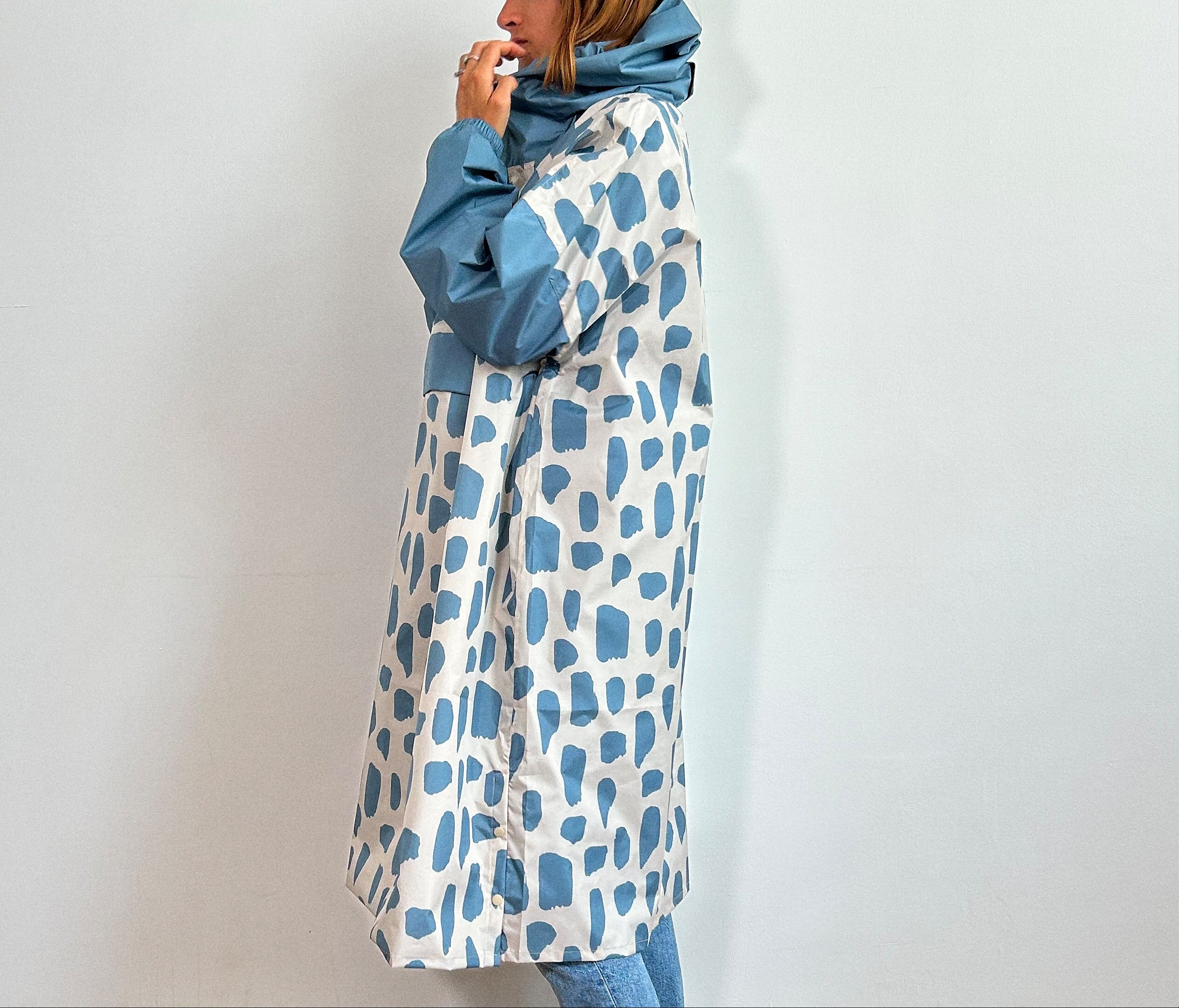Poncho long Icy Blue