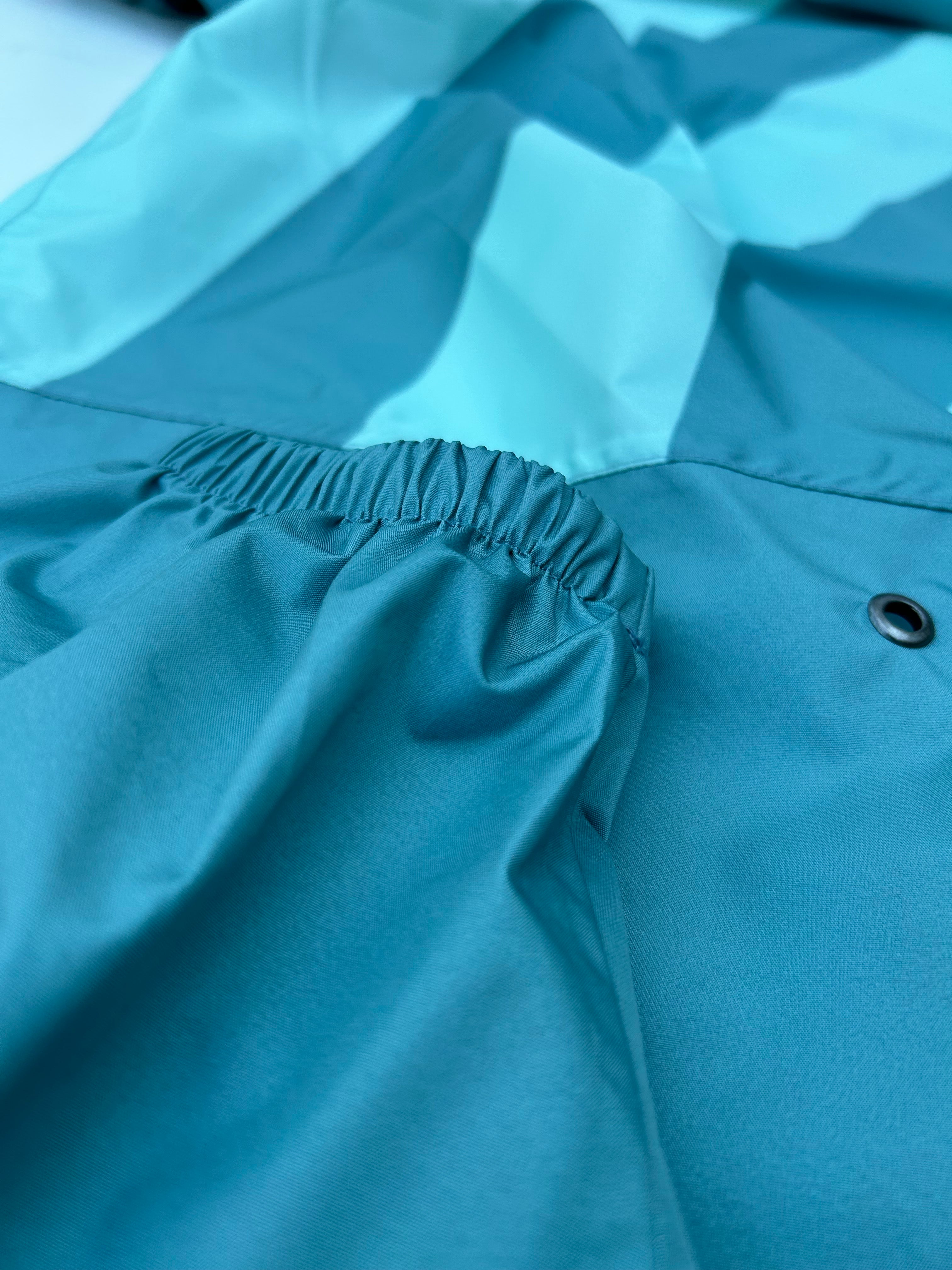 Poncho long Green Stripes