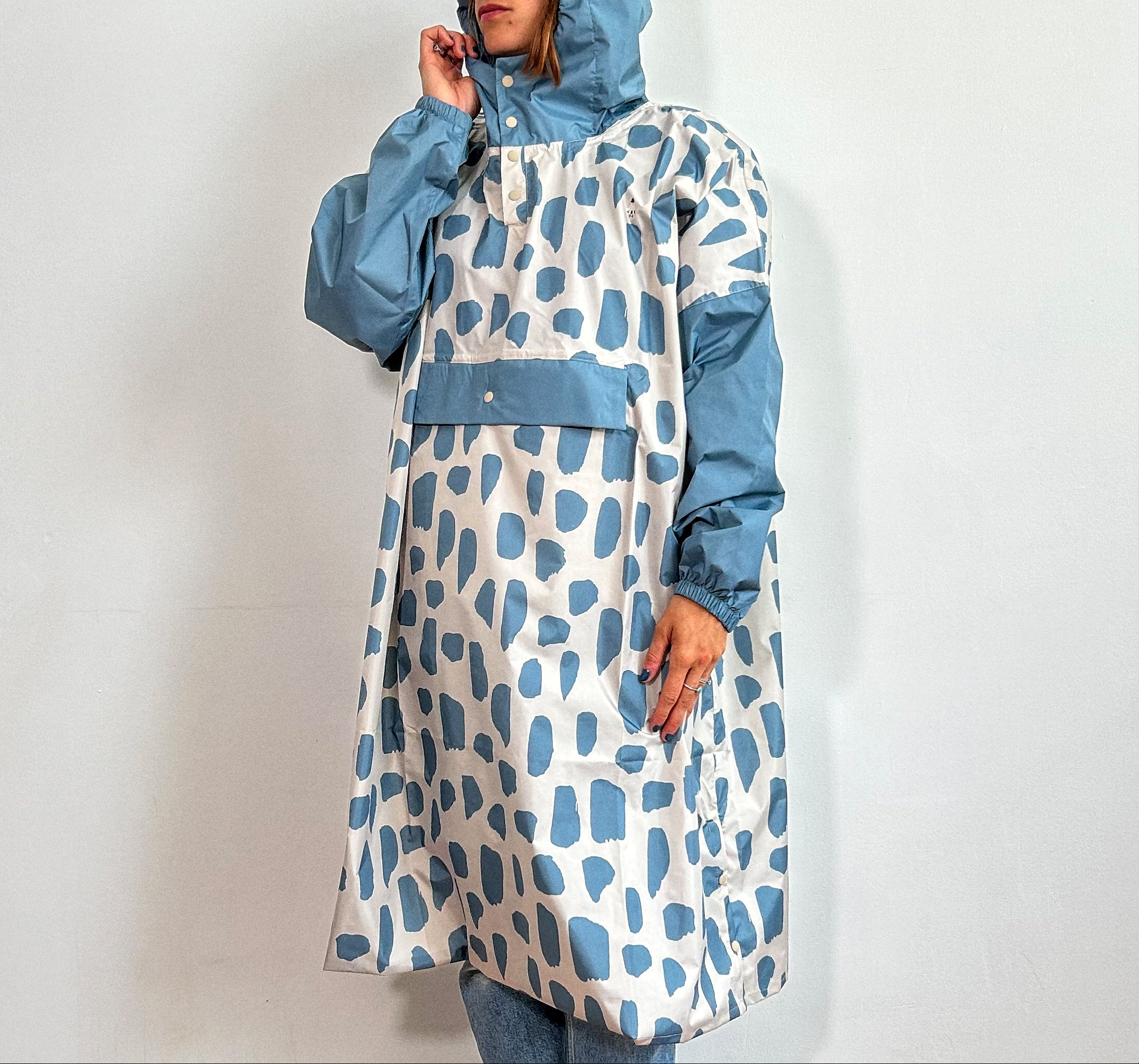 Poncho long Icy Blue