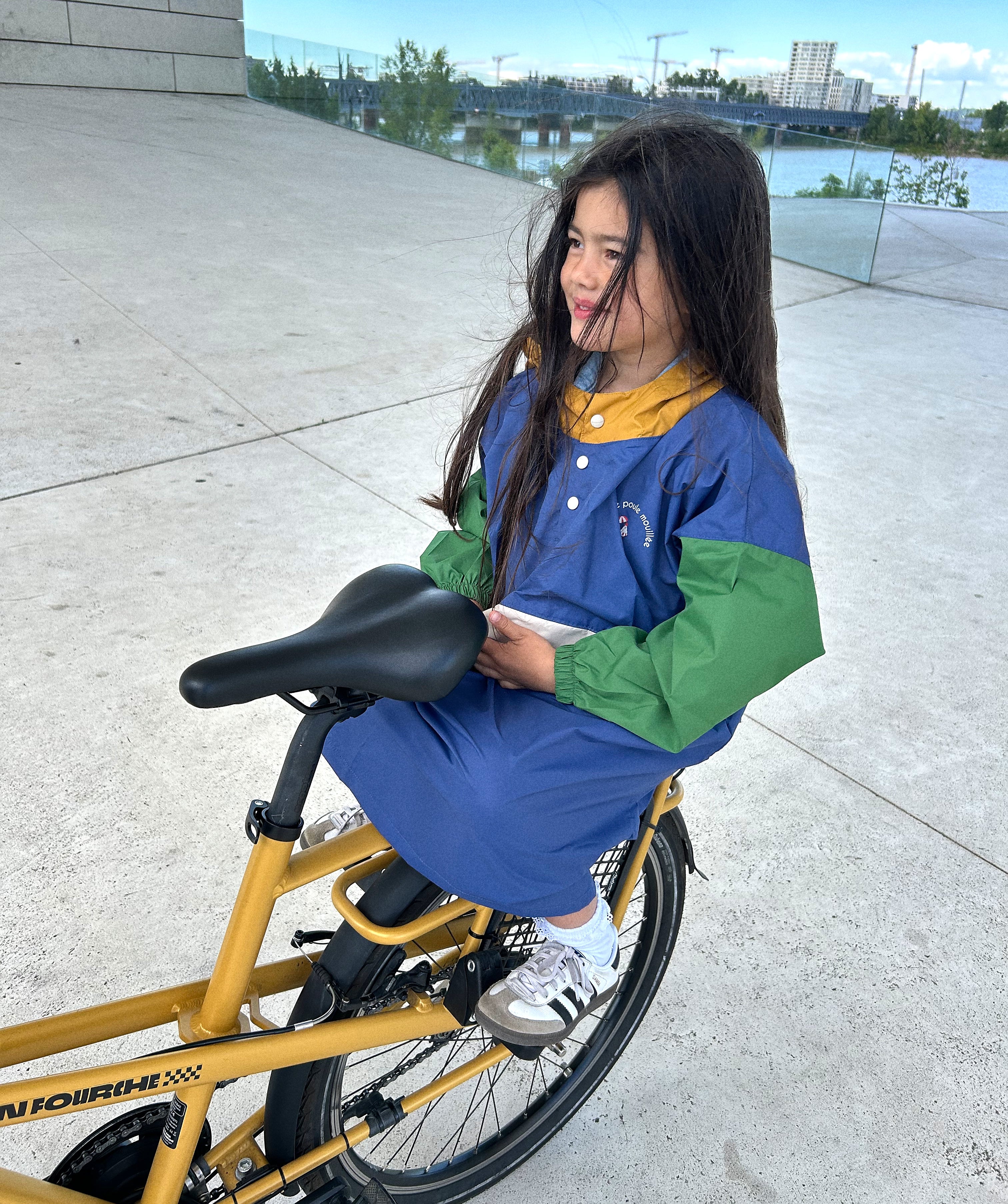 Poncho long Ash Blue Kids