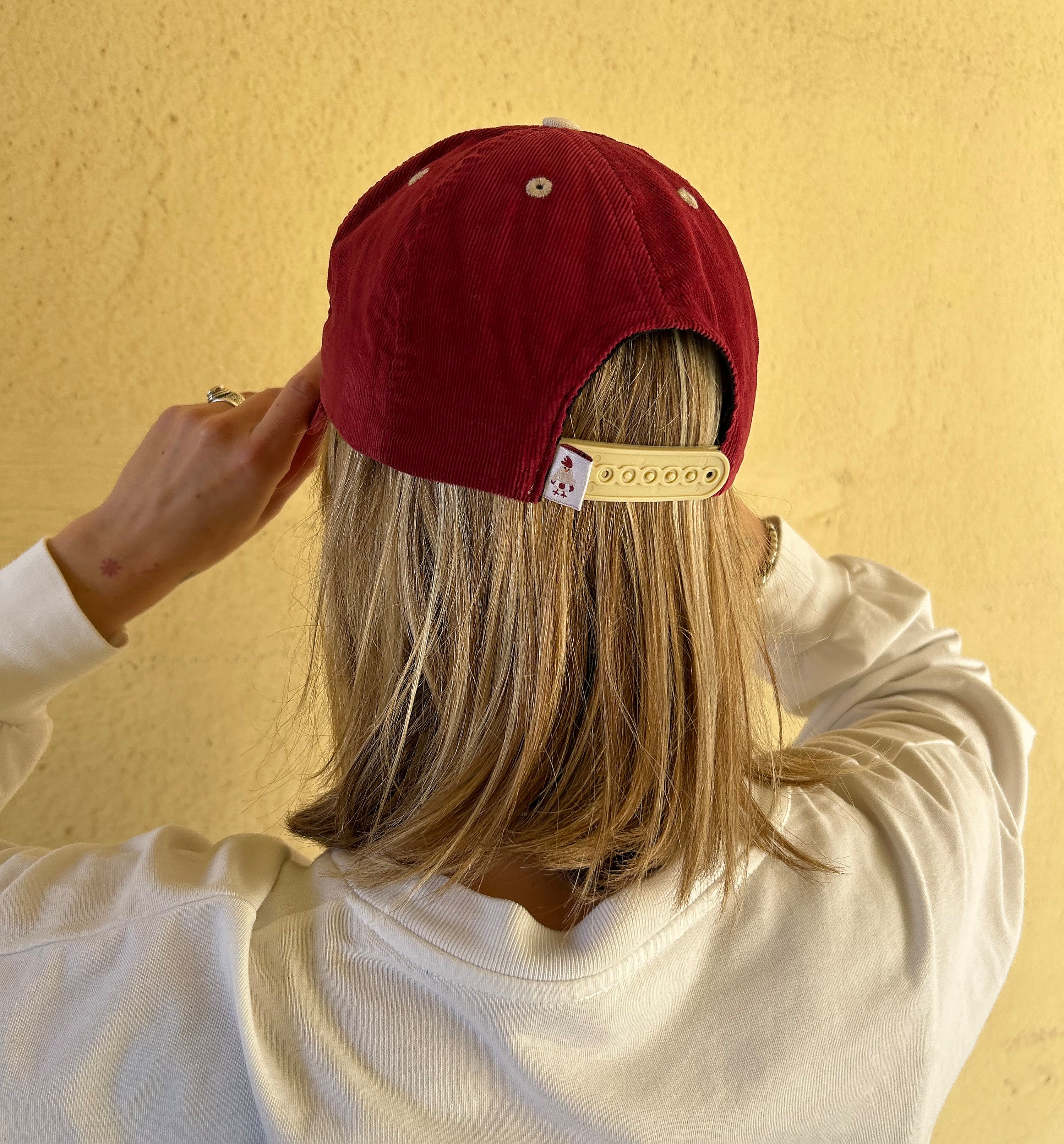 Casquette velours Bordeaux